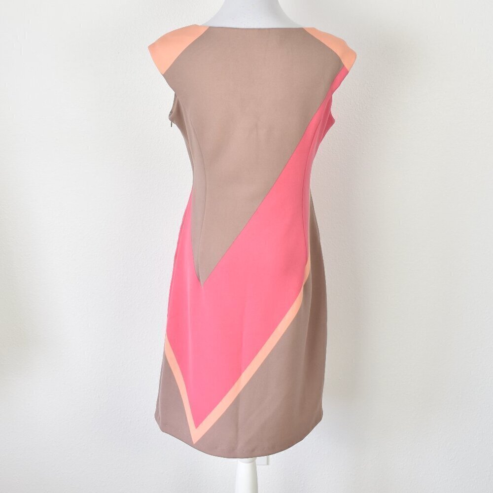 Maggy London Color Block Scuba Sheath Dress - 10 - Picture 6 of 8